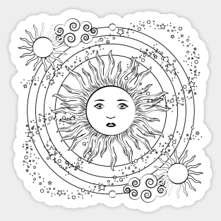 Retro Sun Design Sticker